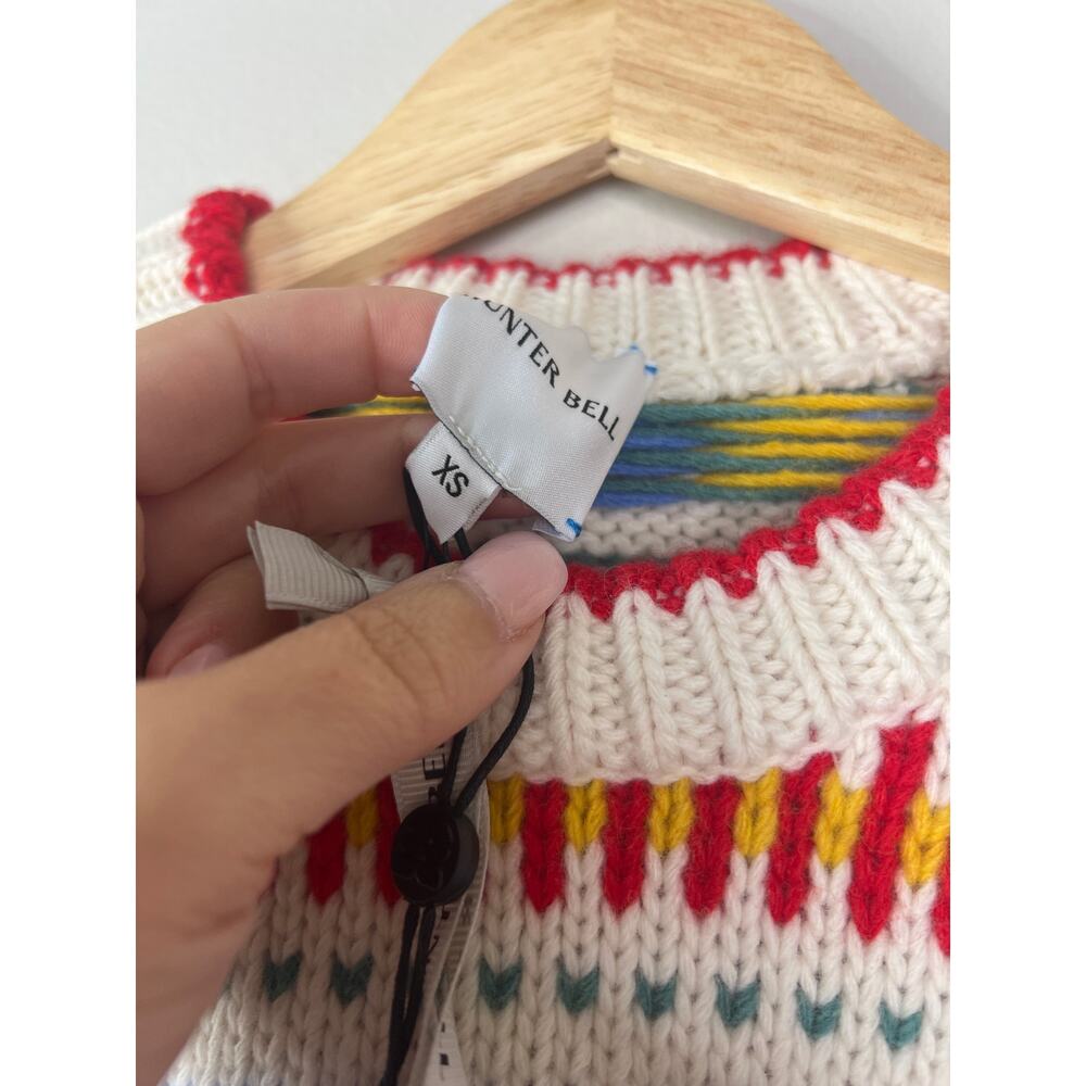 NWT Hunter Bell Odette Kent Fairisle Crew-Neckline Striped Sweater Top Size: XS - Picture 6 of 8